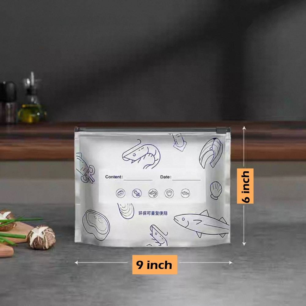 10 Piece Reusable Aluminum Foil Zipper Food Storage Bags